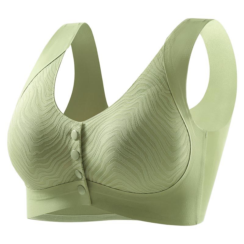 Ropa interior de madre Sujetador de hebilla delantera delgada de verano para mujer sin anillo de acero