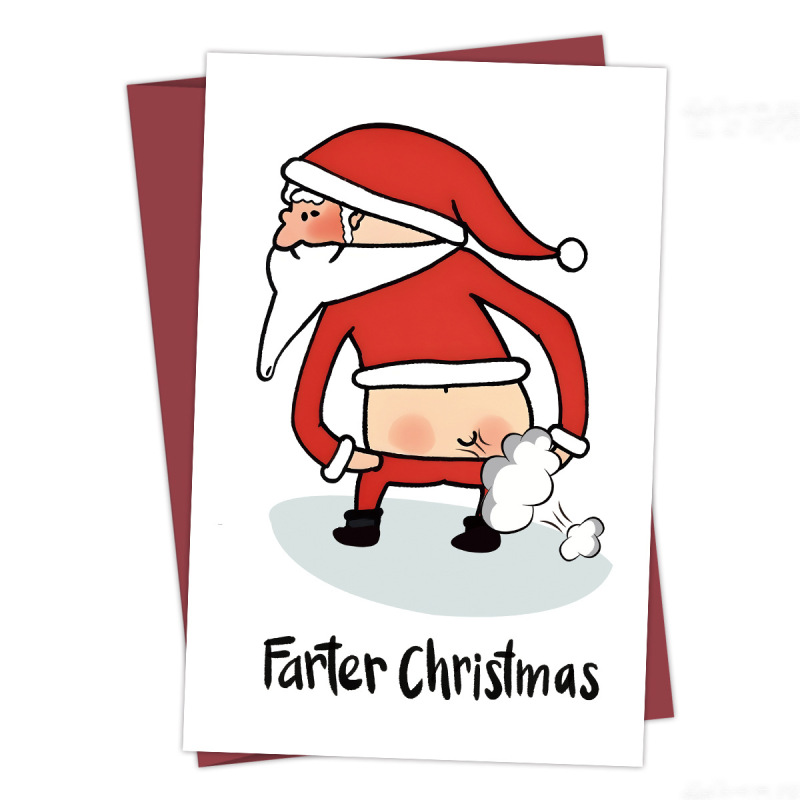 Temu人気クリスマスカード封筒付きクロスボーダーお笑い面白い文字カード祝日祝福カード|undefined