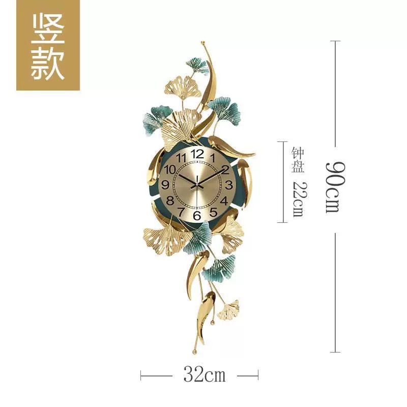 Reloj de pared colección comedor sala de estar moderna Luz de lujo reloj decorativo comedor reloj de hierro colgante pintura tridimensional reloj de pintura decorativa