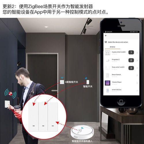 Zigbee Tuya smart home scene can be freely attached with APP timing scene button wireless smart switch