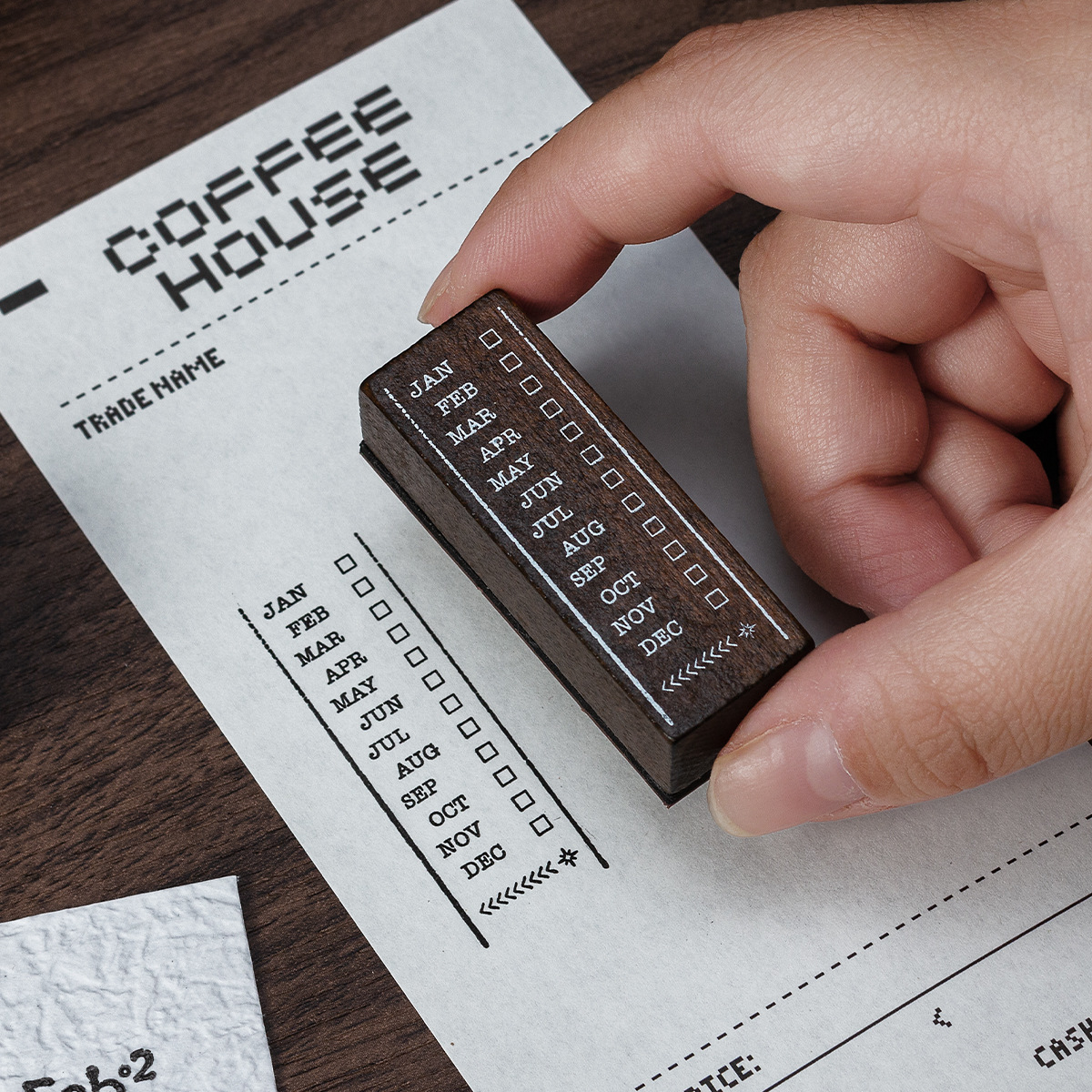 Luna Xinghui sello de caja de madera mes semana diy diario de mano material de decoración sello de madera