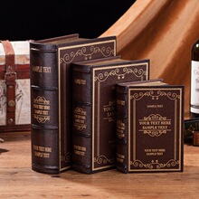 欧式木质装饰书书假书模型收纳书盒玄关书房书架书橱装饰摆件