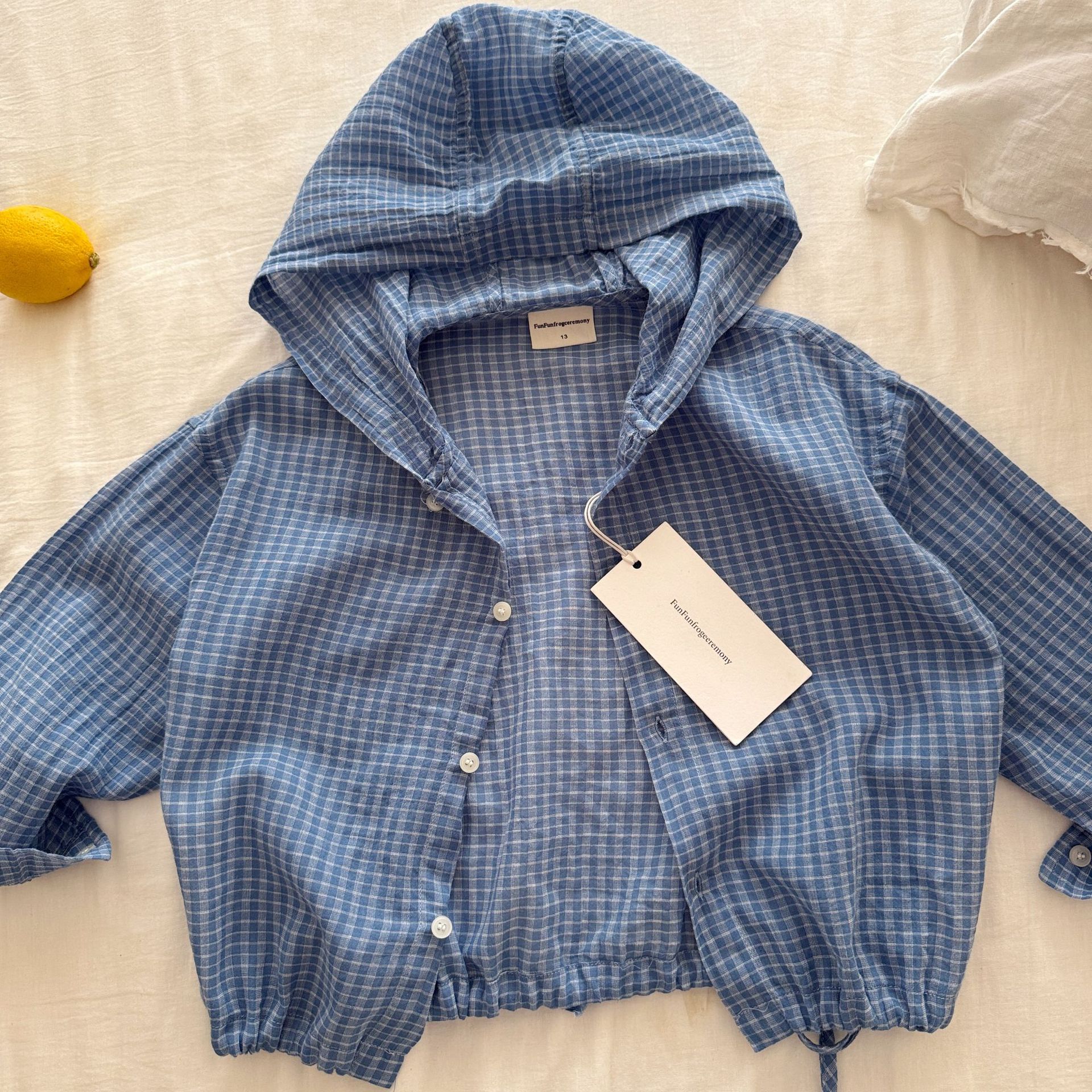 Children's Sun Protection Clothing 2026 Summer New Style Boys' Skin Jacket Summer Thin Lightweight Plaid Gauze Children's Clothing