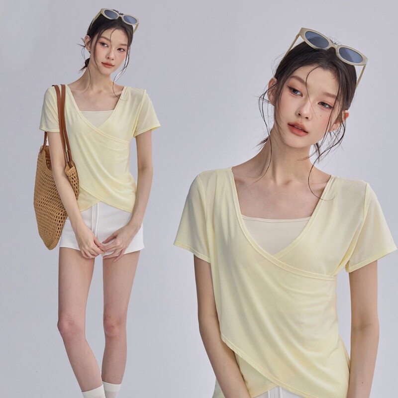 New Summer Yoga Wear, Pilates Fitness Quick-Drying Yoga Top, Loose Slimming Sports T-Shirt New Summer Yoga Wear, Pilates Fitness Quick-Drying Yoga Top, Loose Slimming Sports T-Shirt