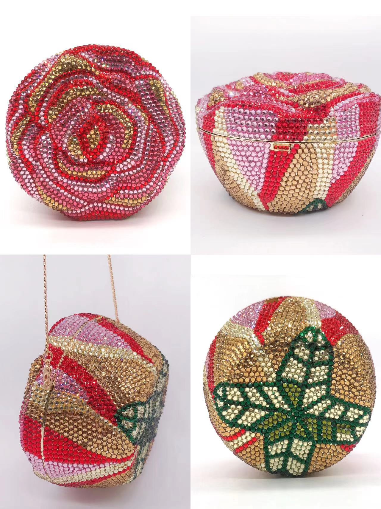 Bolsa de cena de diamantes hecha a mano transfronteriza, bolsa de mano de diamantes, fábrica de sirena Daiwei, orden de bolsa de embrague