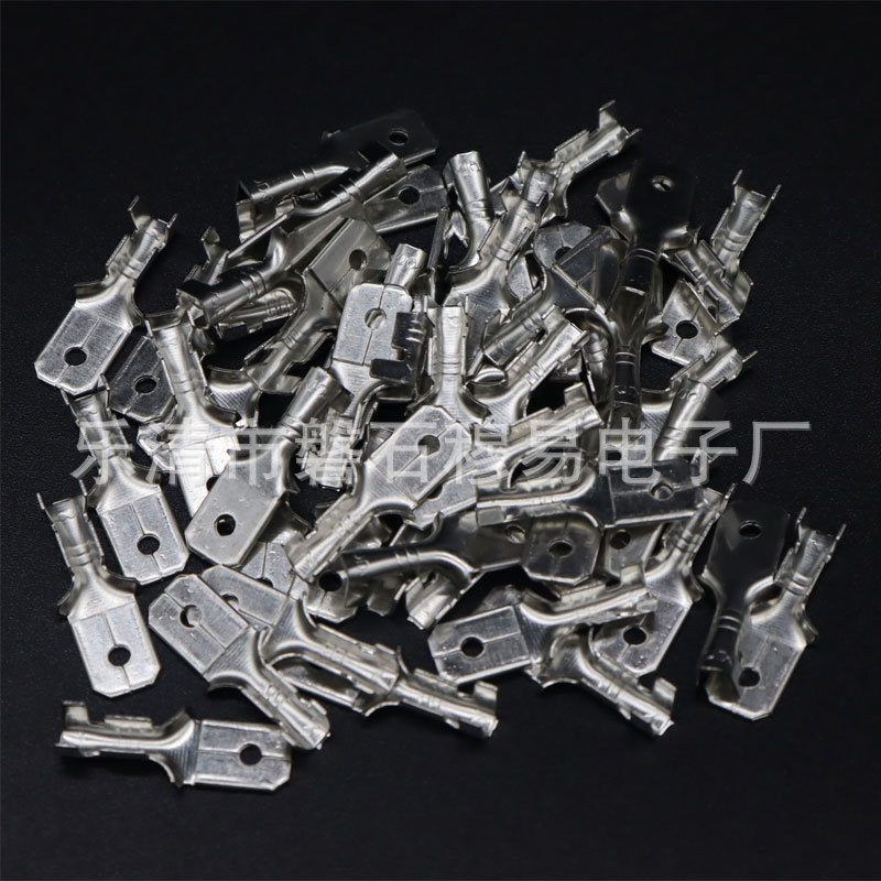 6.3插片插拔式对接冷压插簧铜接插件端子连接器接线式