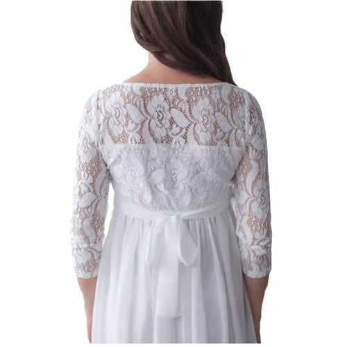 Sleek, Hot-Selling Lace-Mesh Chiffon Floor-Length Maternity Dress in European and American Styles