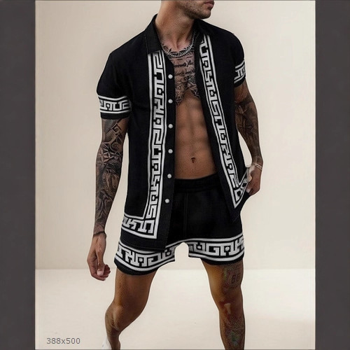 Supports Multi-Platform Drop Shipping Sports Breathable Quick-Drying Short-Sleeved Shirt Shorts Suit European and American Cross-Border Beach