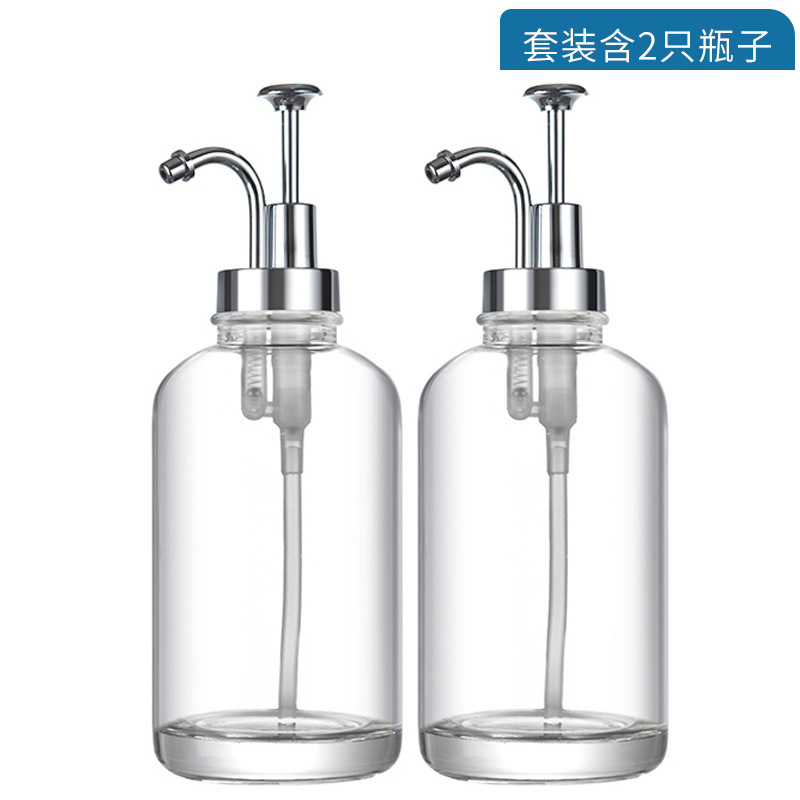 Amazon transfronterizo botellas de vidrio transparente botellas vacías de baño botellas de cosméticos de gel de baño