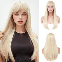 Z 64918 Blonde Straight Wig with Bangs ǳ��ɫ��������ֱ��