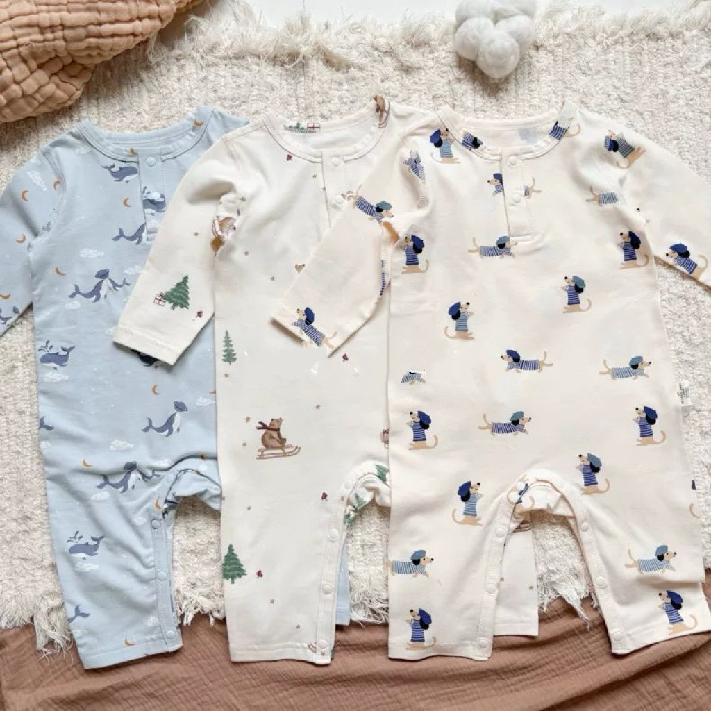 Baby Long-Sleeved Jumpsuit, Baby Jumpsuit, Spring, Autumn and Winter Bottoming Pajamas, Male and Female Baby Jumpsuit, Children's Clothing