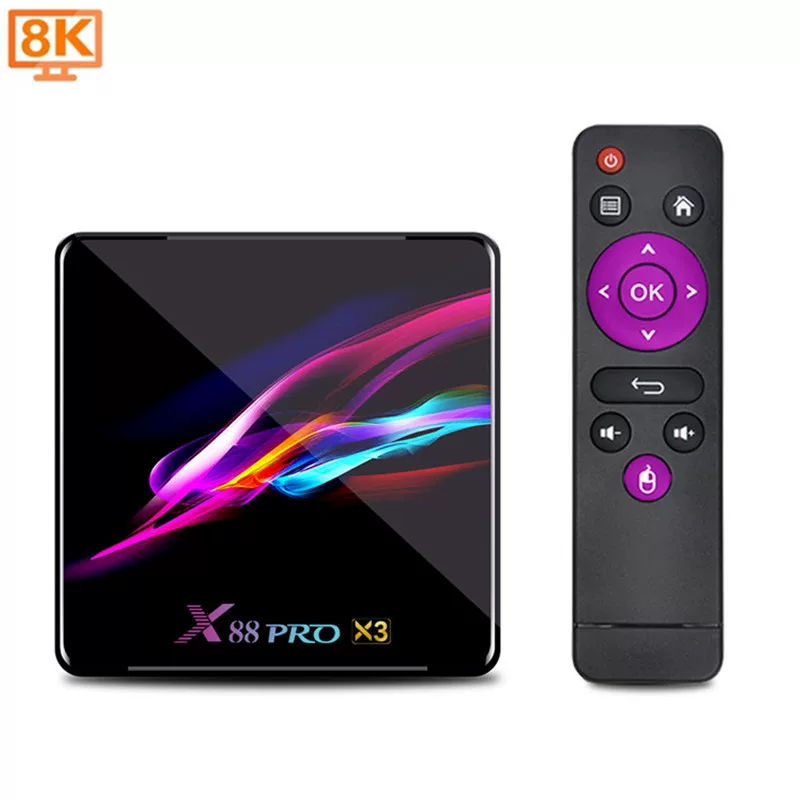 X88 PRO X3 медиаплеер-топбокс Android 9.0 S905X3 4Г/64Г 8K HD сетевой TV-бокс