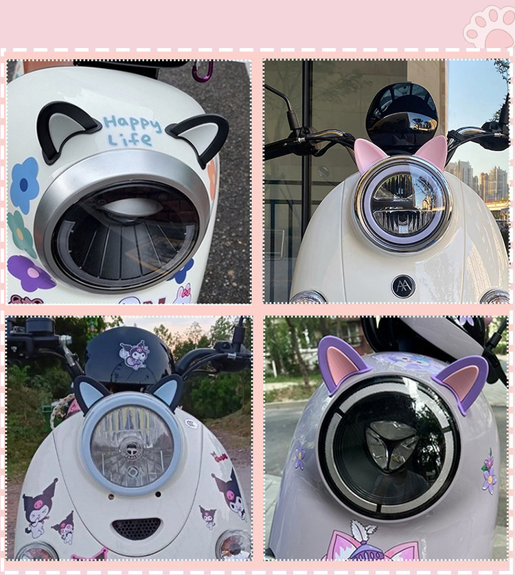 Helmet Decoration Cat Ears Motorcycle Electric Car Decoration