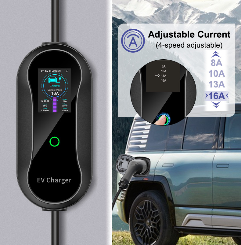 TYPE2 charging station 7KW European standard Tesla AITO new energy vehicle portable on-board charging gun charging station