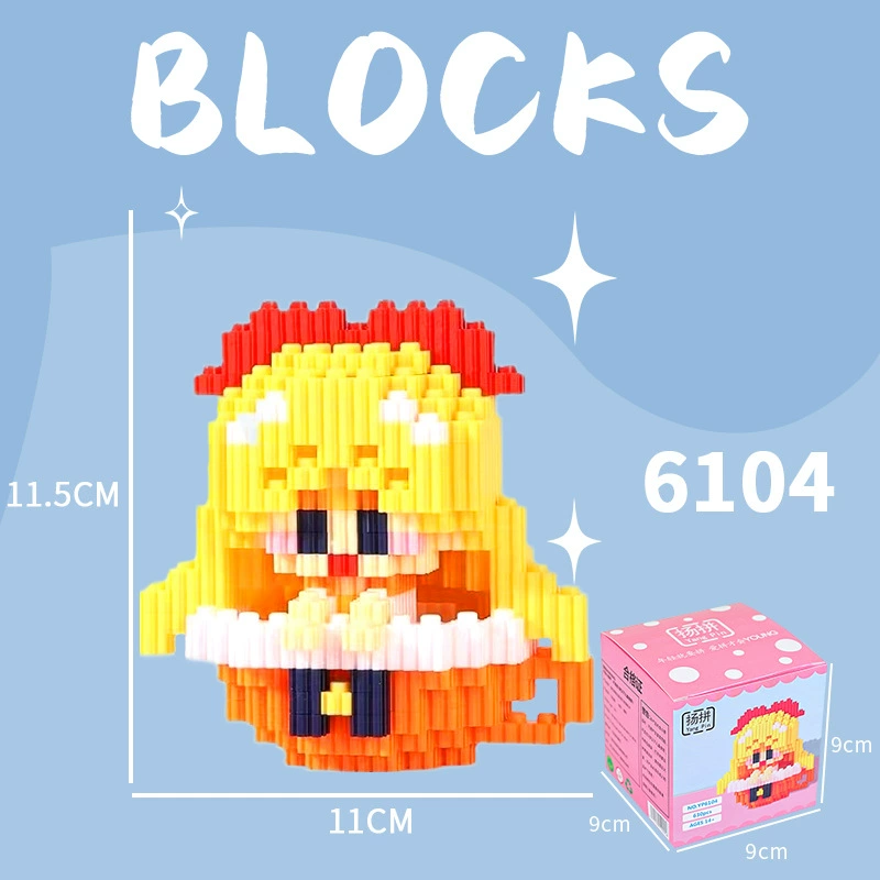 Cartoon Building Block Toy Set, Mini Constructor Doll, 9×9×9 cm, Assorted Character Designs