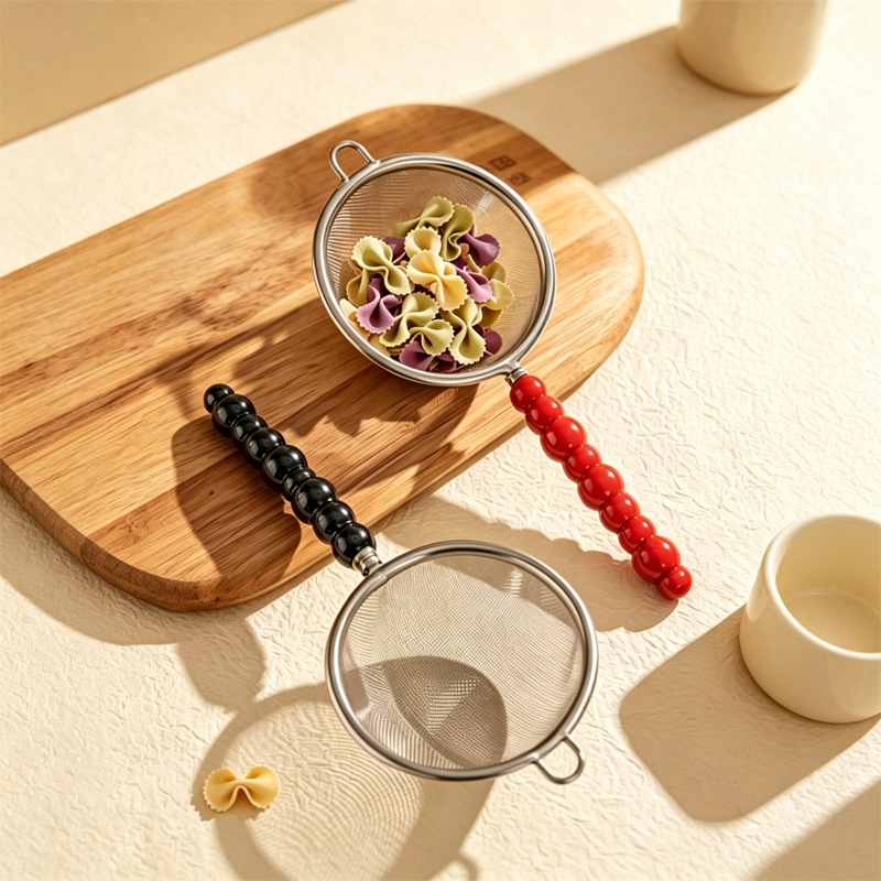 Cross-border 304 stainless steel 9-hole sieve spoon for flour, soy milk, juice filtration, baking, milk tea, baby food, wholesale