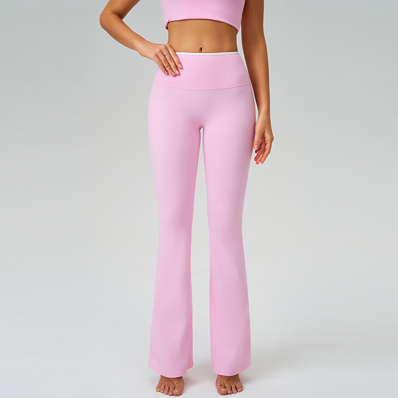 Pantalones deportivos desnudos, pantalones de alta cintura, abdomen rápido y seco, pantalones de piernas largas, pantalones casuales para correr, pantalones de fitness, pantalones de micropantalones 9238