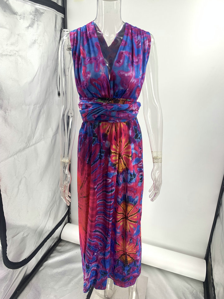 Ethnic Style Printing Maxi Dresses Cotton Backless Regular Dress Maxi Long Dress Dresses display picture 4