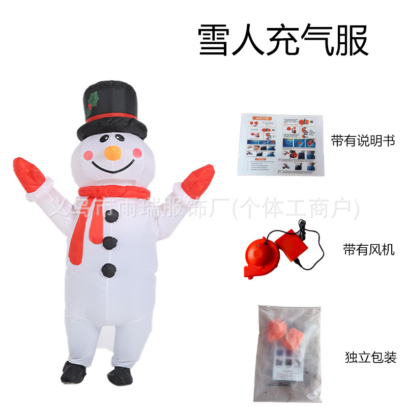 Fábrica de venta directa transfronteriza navideña muñeco de nieve festivales divertidos carnaval navideño cosplay ropa inflable