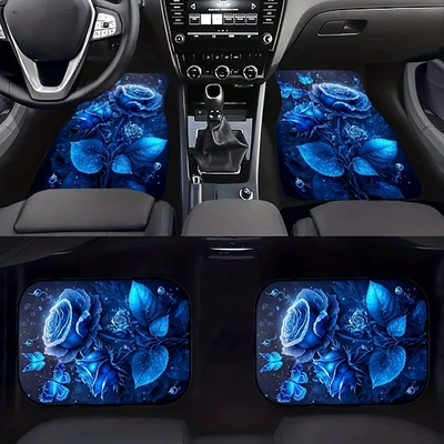 Dirt-Resistant, Wear-Resistant, Anti-Scratch Mats, Avtomobil döşəmə paspasları - x-car-floor-mat-29-3344cm-crystal-velvet-dot-plastic-bottom-two-piece-pack