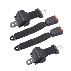 Universal two-point adjustable golf cart safety belt for forklifts, passenger cars, school buses, and engineering vehicles.