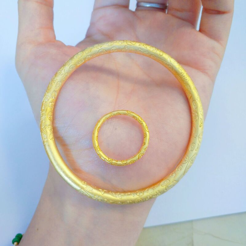 Jiyan bracelet ring suit Vietnam gold Chinese retro solid bracelet Qiankun ring Women's bracelet Jiyan bracelet ring suit Vietnam gold Chinese retro solid bracelet Qiankun ring Women's bracelet