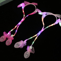 Internet celebrity luminous rabbit ear headband flashing moving headband night market stall girl gift headwear toy wholesale decoration
