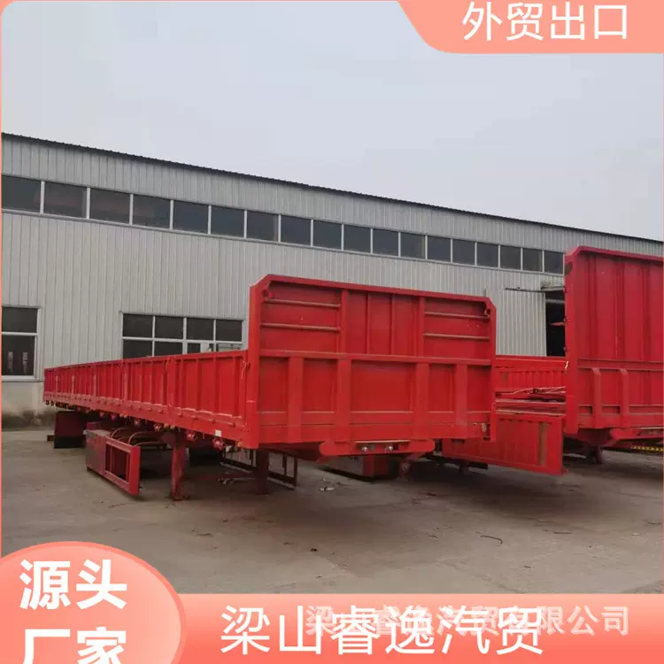 出售多款载货半挂车多轴线半挂车工程机械运输爬梯低平板设备半挂