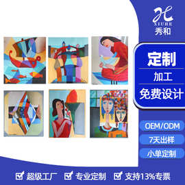 嵊州秀和丝巾厂家定做个性图案油画大方巾披肩真丝桑蚕丝丝巾定制