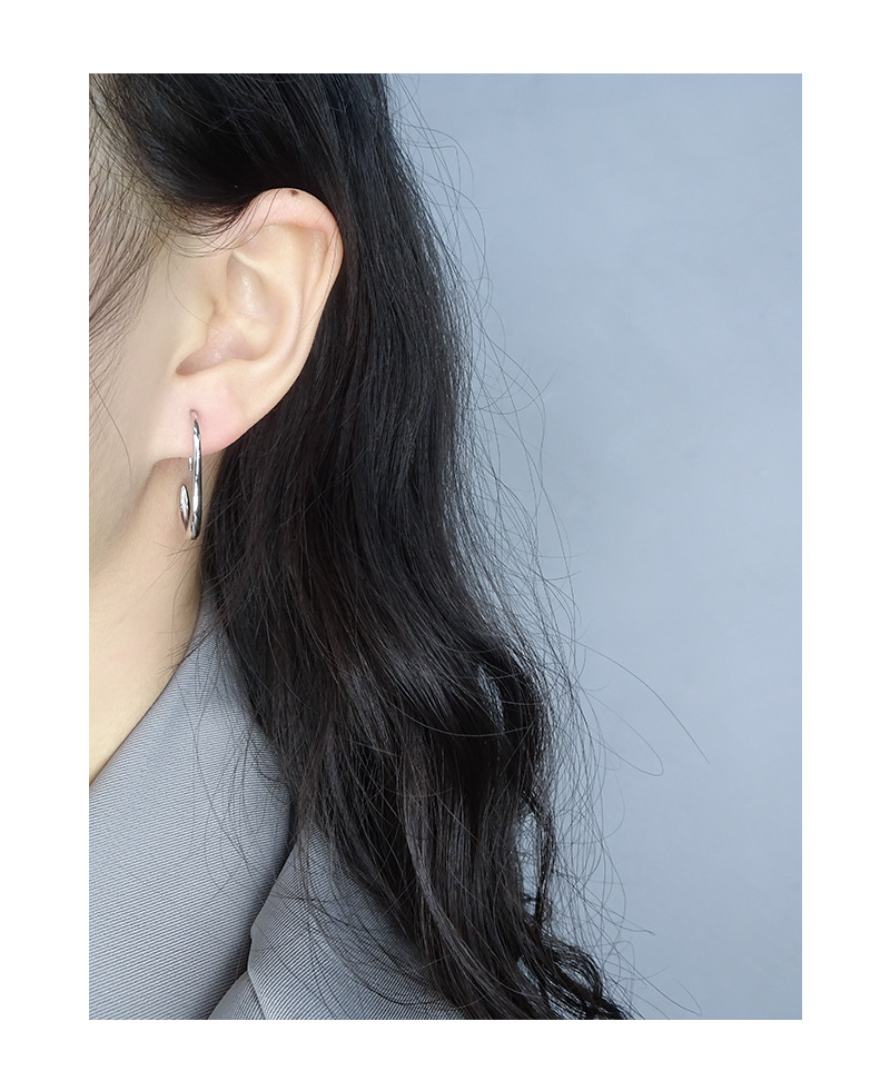 Plating Design Retro, Korean Style Style 1 Pair 925 Sterling Silver Solid Color Earrings