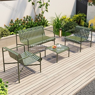 Villa Open-Air Courtyard Outdoor Sofa Set Hotel B&B Terrace Outdoor Garden Iron Leisure Sofa Combination