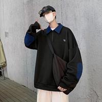 Áo Hoodie Cổ Đứng nửa đứng áo khoác thường ngày Cặp Đôi Phong Cách lười rộng rãi sành điệu Instagram Dài Tay Cổ polo Mẫu Mới Xuân thu cho nam