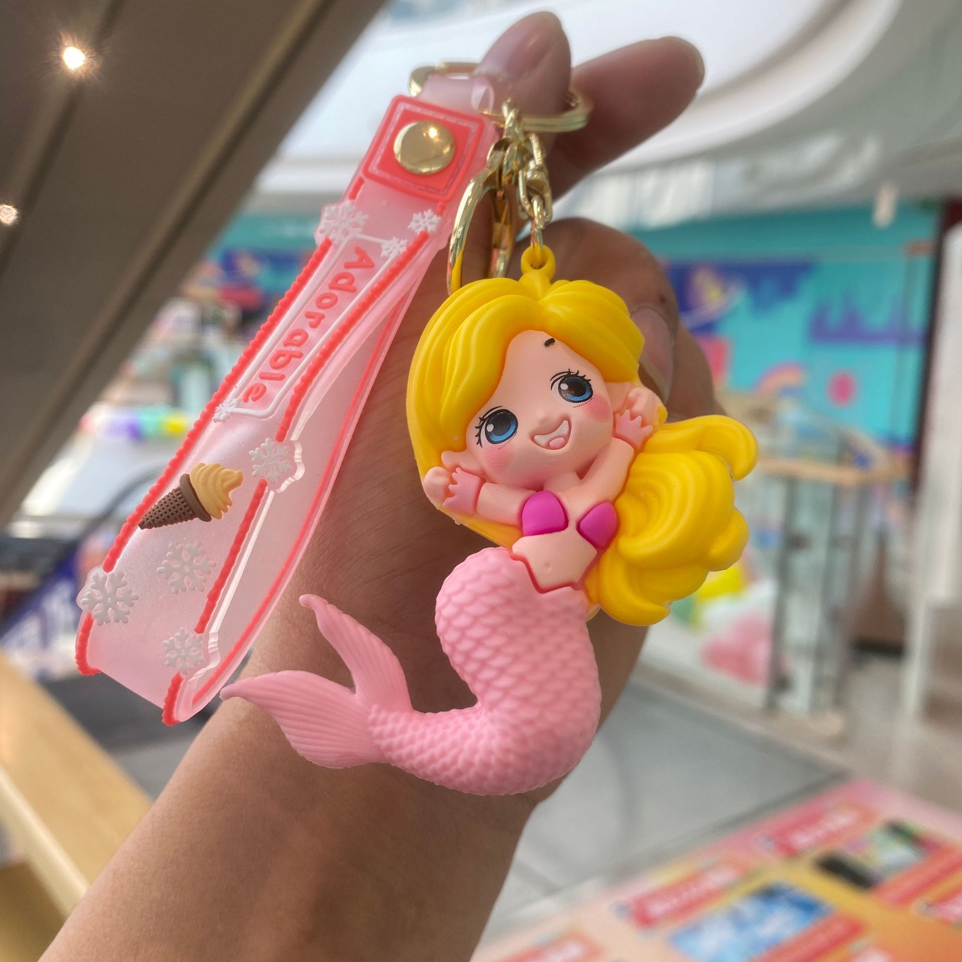 Nueva sirena llavero lindo muñeca colgante coche bolsa muñeca máquina pequeño regalo adornos al por mayor