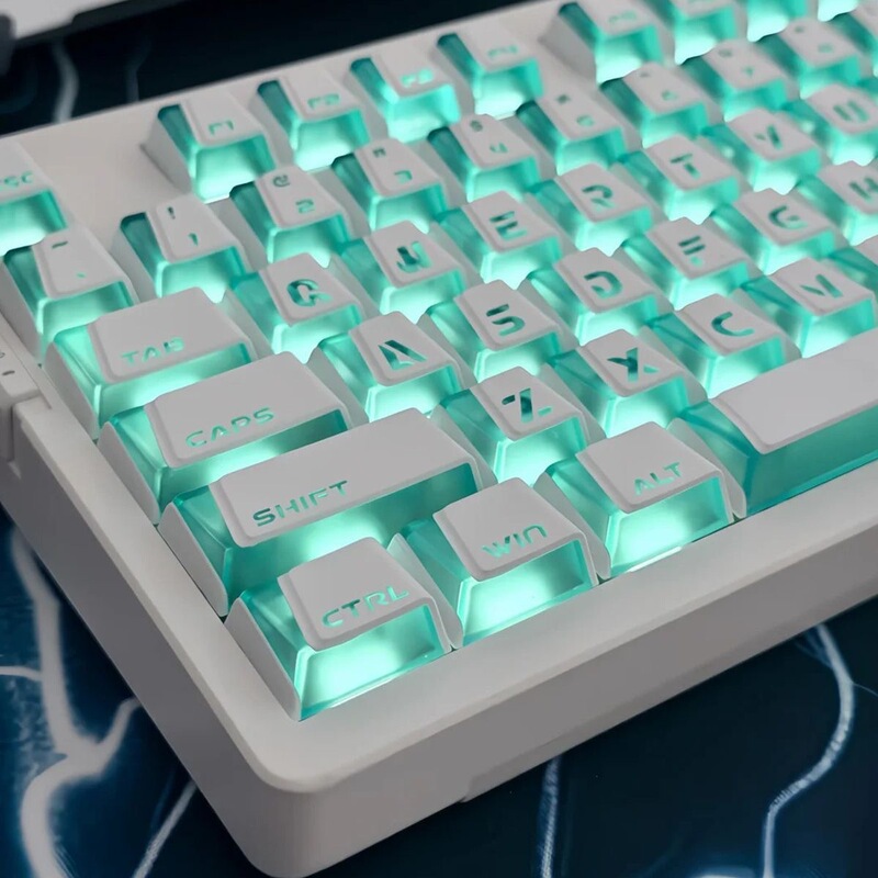 Ice Prism Keycaps Translucent Original Height Mechanical Keyboard Magnetic Switch Keyboard DIY Wholesale Bee Wooting