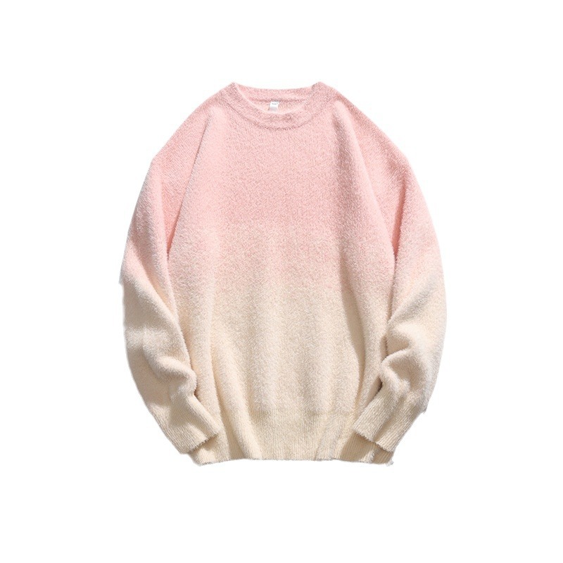 Retro winter design knitted sweater with a round collar