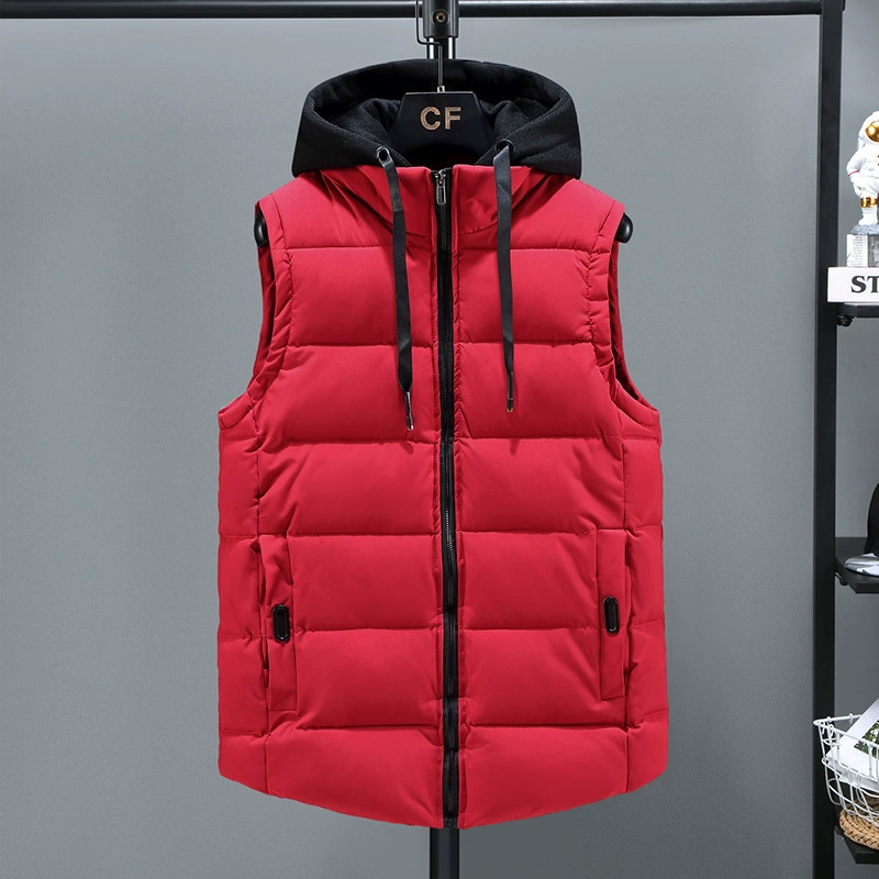 Demi-season trend vest, keep warm tank top with down, jacket, increased thickness, for teenagers, Korean style