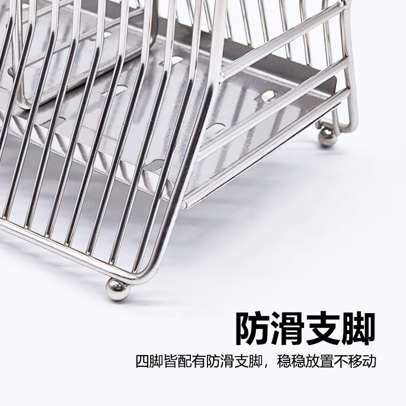 304ステンレス箸籠家庭用箸筒キッチン箸スプーン収納棚棚棚テーブル排水棚|undefined