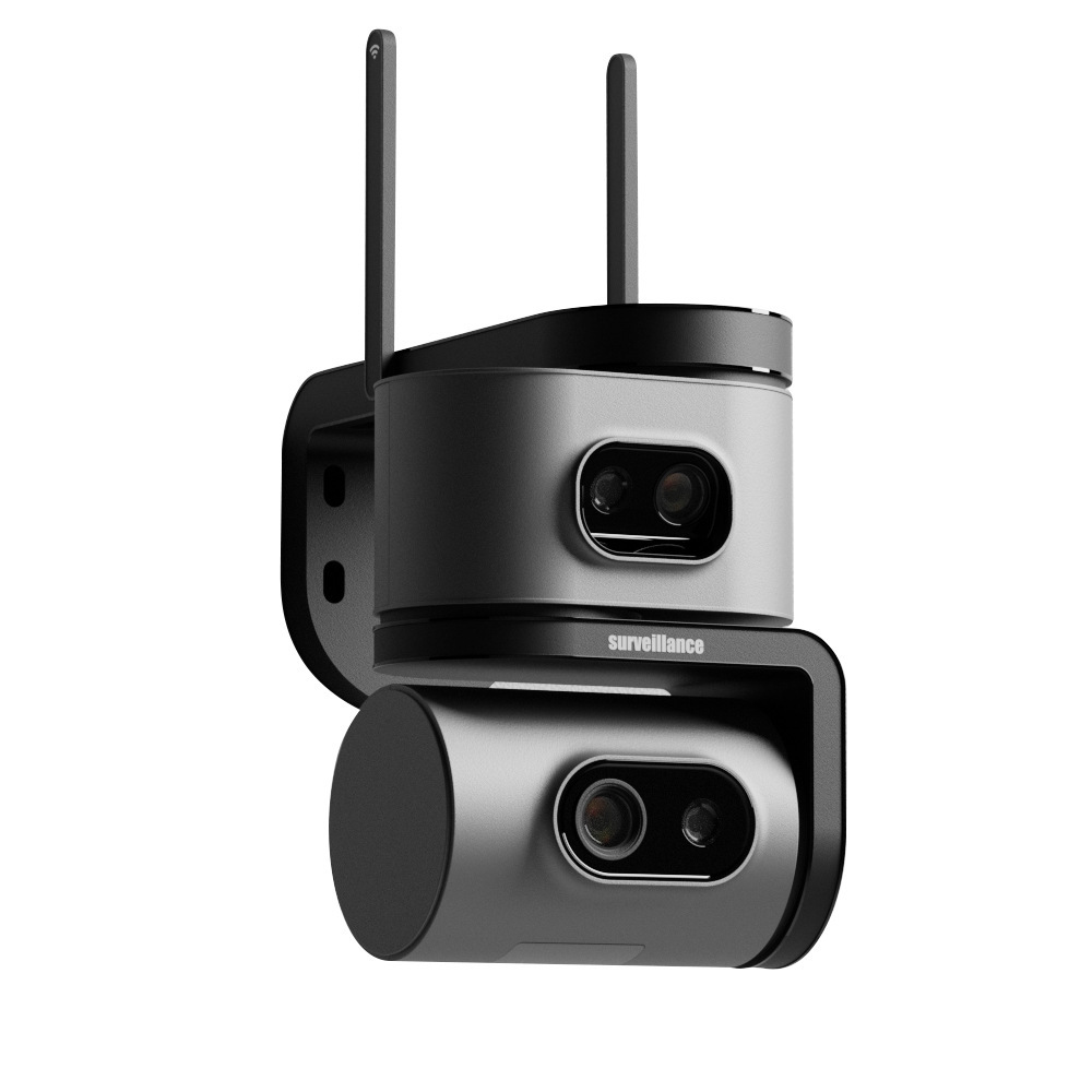 Dual-screen outdoor surveillance camera, WiFi, night vision, 4G, two-way audio