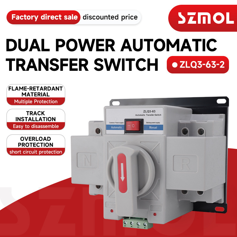 Dual Power Automatic Transfer Switch 220V Export Model Household Mini Automatic Switching Switch Dual Power Automatic Transfer Switch 220V Export Model Household Mini Automatic Switching Switch