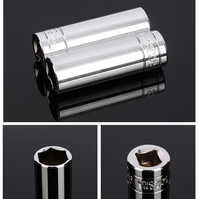 厂家生产1/2系列 铬钒钢镜面加长六角套筒锂电 源头产品