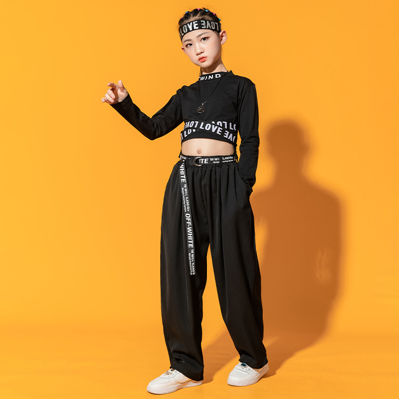 Girls Dark Jazz Dancey Cool Suit Children's Hip-hop Performance Clothing Model Body Training Children's Catwalky Clothing