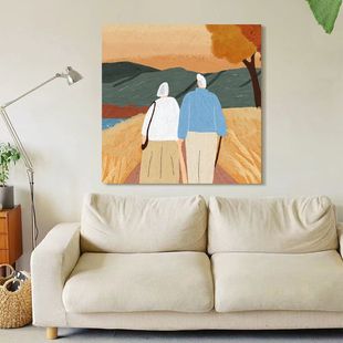 Hw Art [Hand in Hand for Life] Art X Deng Yanke Authorized Restaurant Hanging Painting Living Room Pure Hand-Painted Oil Painting