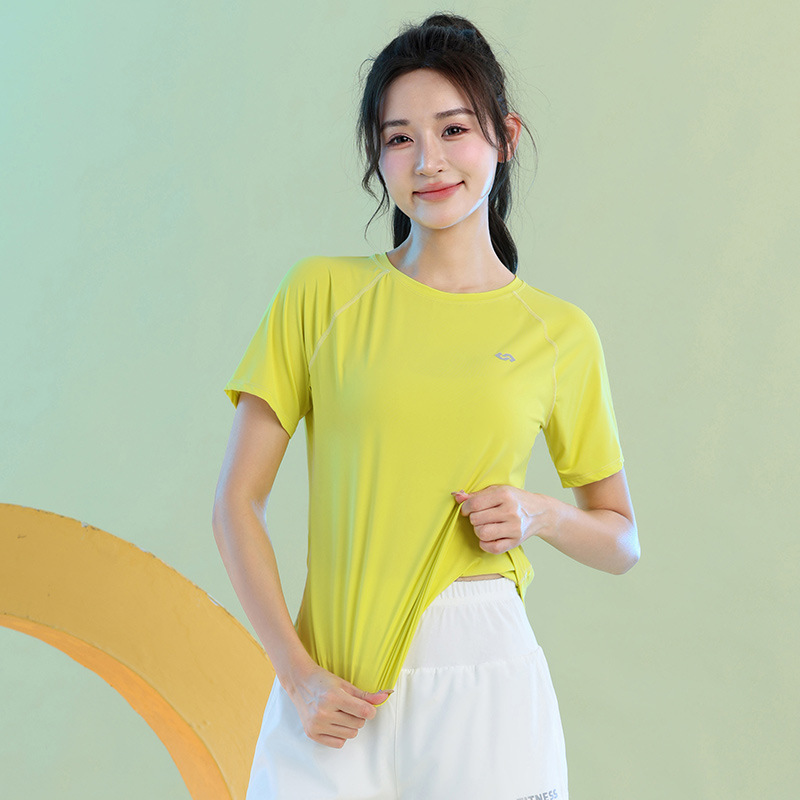 2025 Summer Sports Tops Women's Short-Sleeved T-Shirt Running Quick-Drying Clothing Morning Running Fitness Training Clothing Yoga Clothing T-Shirt