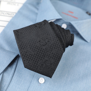 Men's Business Mulberry Silk 7cm Tie Dress Professional Collar Accessories Casual Black Dark Tie Groom