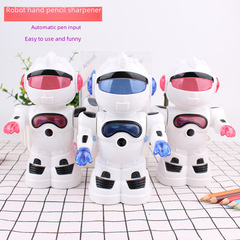 Creative Robot Pencil Sharpener for Kids, Automatic Pen Feeding Hand Crank Pencil Sharpener, Office and Study Supplies, Bulk Pencil Sharpener