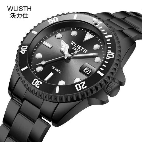 Foreign trade watches men's quartz watches luminous fashion calendar men's watches cross-border watches steel belt water ghost watches wholesale