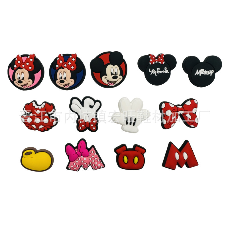 New Minnie Mickey Hole shoes shoe flower accessories garden shoes shoe buckle removable shoe accessories decorative buckle Amazon