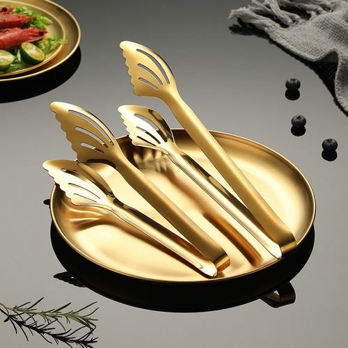 Stainless steel clips, high-end hotel bread clips, Western-style restaurant buffet golden steak barbecue food clips for home use