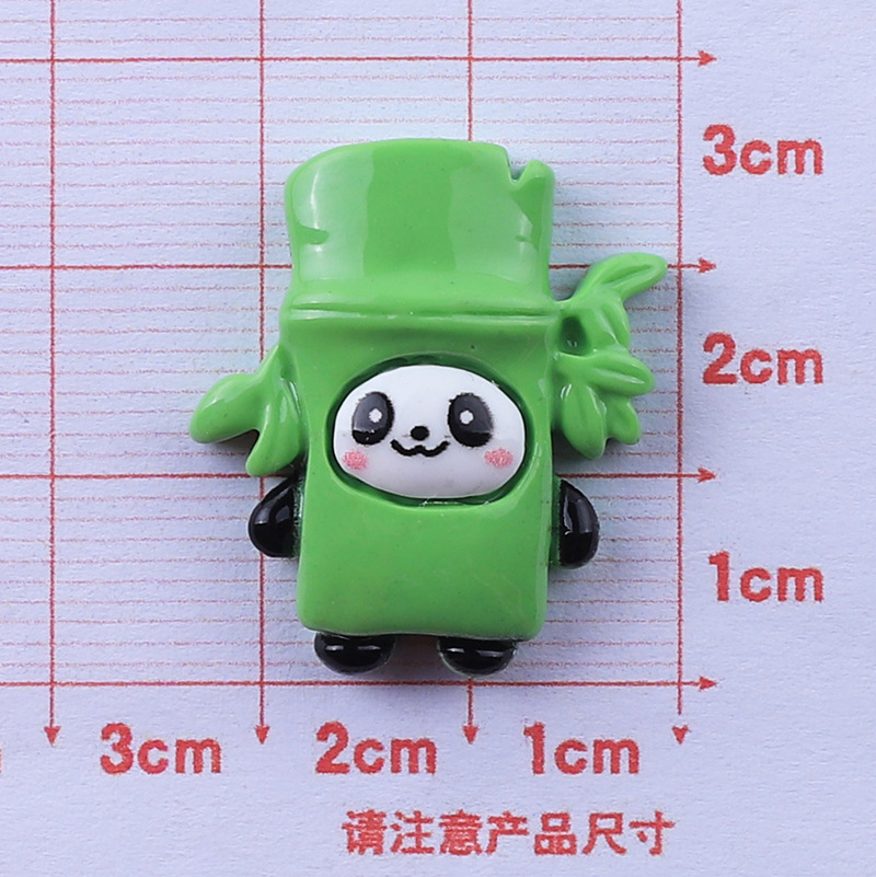 Nuevo lindo brillante bambú Panda accesorios de resina DIY crema pegamento accesorios para el cabello horquilla papelería caja material al por mayor