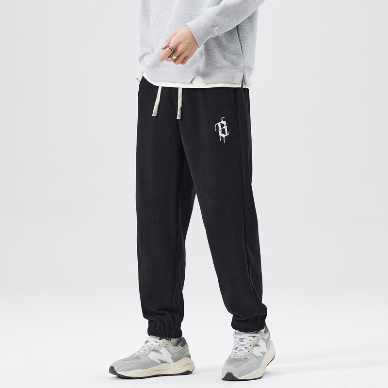 2026 Autumn Chenille Sweatpants Men's Loose Plus Size Sports Pants Casual Pants